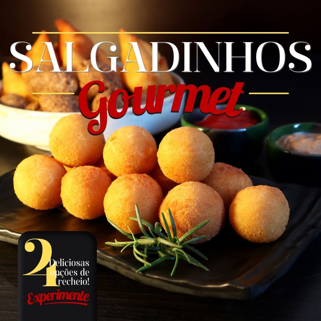COMBO - IPANEMA Almofadas mit Garnelencreme - Coxinha mit Rindfleisch - Coxinha carioca Hänschen Filet Oliven und Mais - Maisbällchen mit Käse und Kräutern