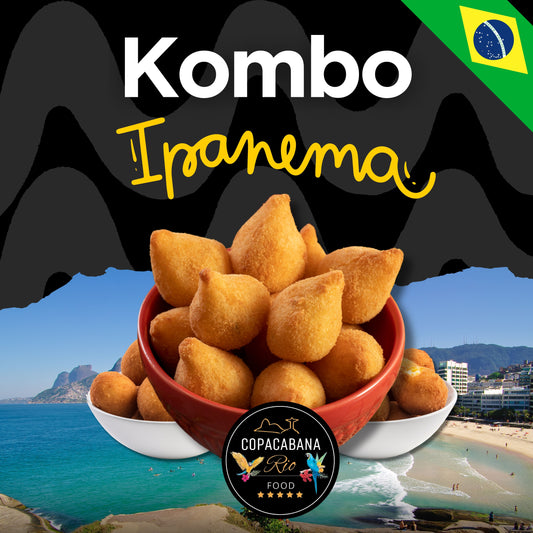 COMBO - IPANEMA         Almofadas mit Garnelencreme - Coxinha mit Rindfleisch - Coxinha carioca   Hänschen Filet  Oliven und Mais - Maisbällchen mit Käse und Kräutern